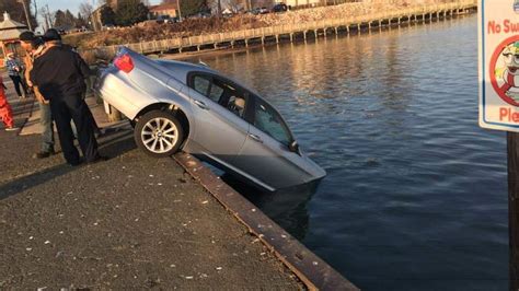 vehicle drives off pier